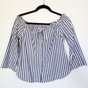 Madewell Shimmer Stripe Off-Shoulder Top